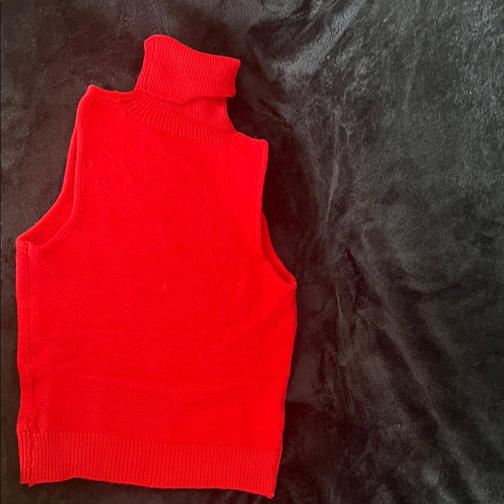 SHEIN Red Sleeveless Turtleneck Tunic